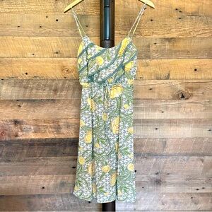 BETSEY JOHNSON 100% Silk Floral Dress, Tiered Bust With Blue Trim, Size 4